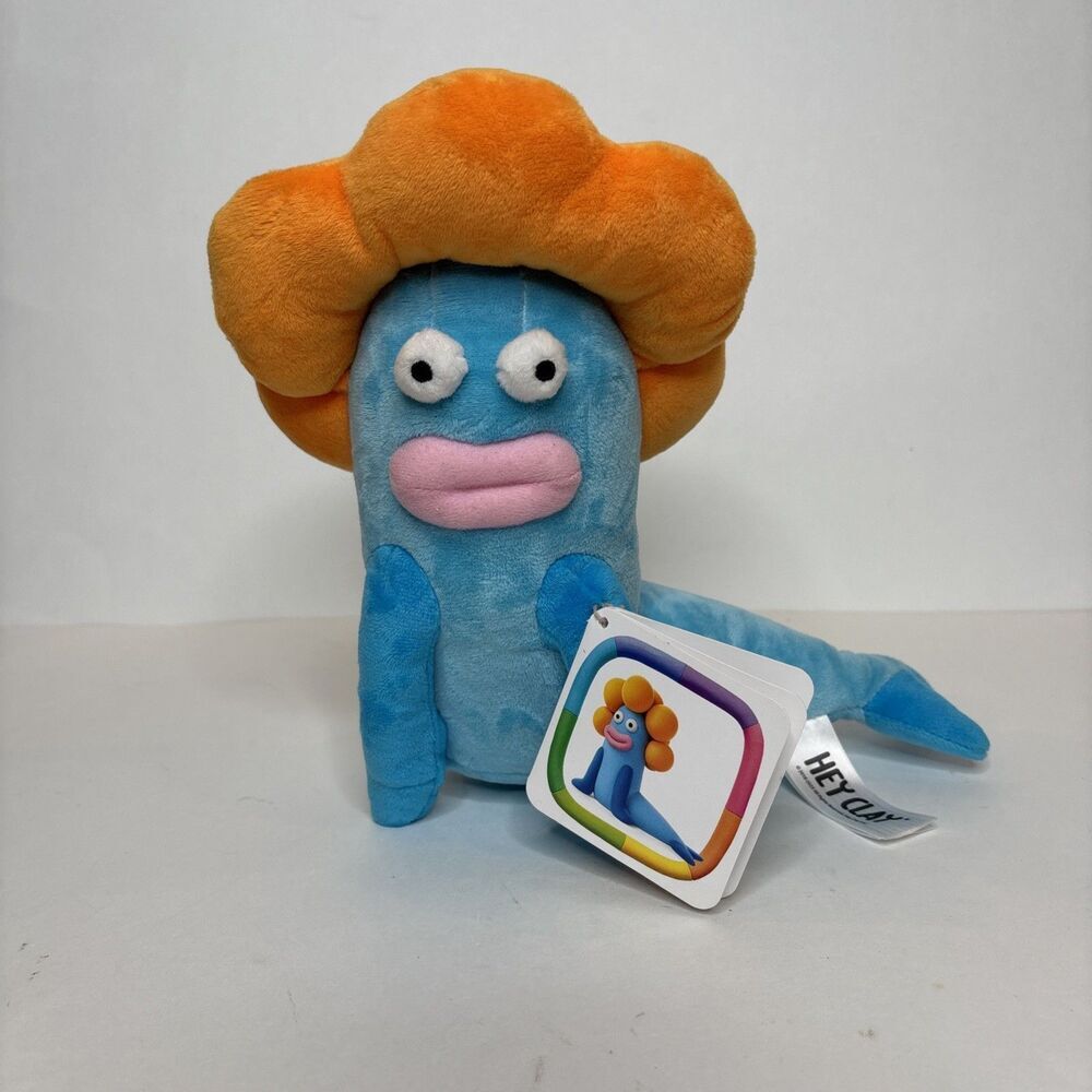 NWT HEY CLAY 2023 with Tags Plush Stuffed Animals Blue Orange Seal Sea Lion